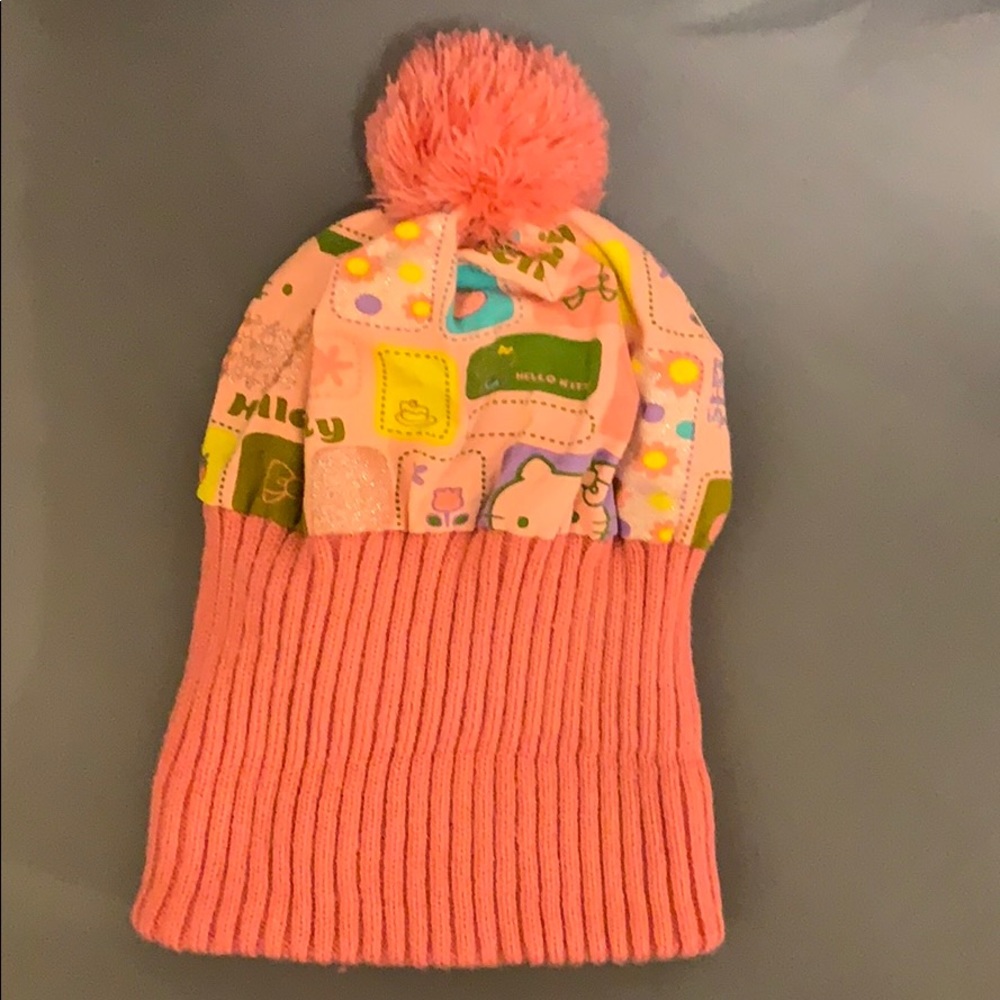Hello Kitty Pink Winter Hat Euc - image 6